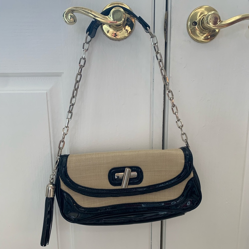 White House Black Market tan and black purse